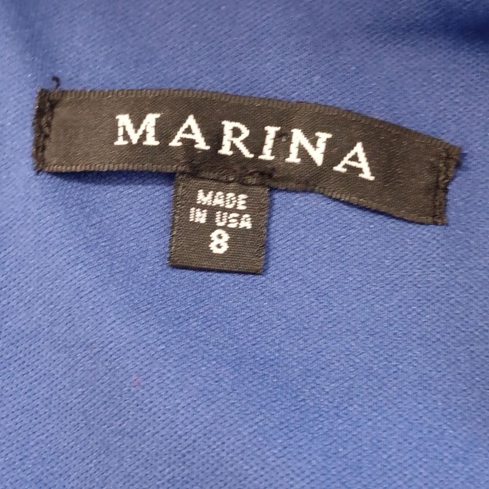 MARINA Dark Blue Ruffle Formal Wide Leg  Jumpsuit - Picture 10 of 13